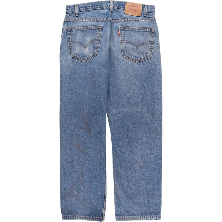 00'S Levi's 505 REGULAR FIT tapered denim pants for men, size w34 cotton blue type Vintage Second Hand