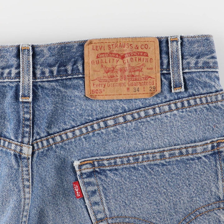 00'S Levi's 505 REGULAR FIT tapered denim pants for men, size w34 cotton blue type Vintage Second Hand