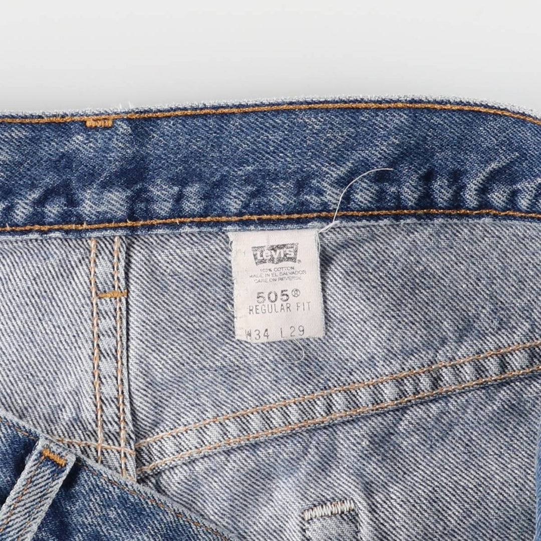 00'S Levi's 505 REGULAR FIT tapered denim pants for men, size w34 cotton blue type Vintage Second Hand