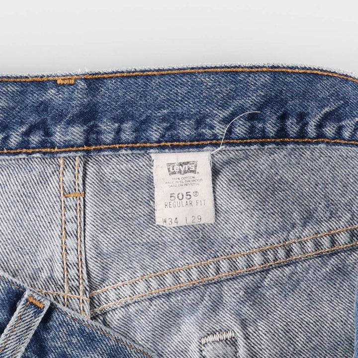 00'S Levi's 505 REGULAR FIT tapered denim pants for men, size w34 cotton blue type Vintage Second Hand