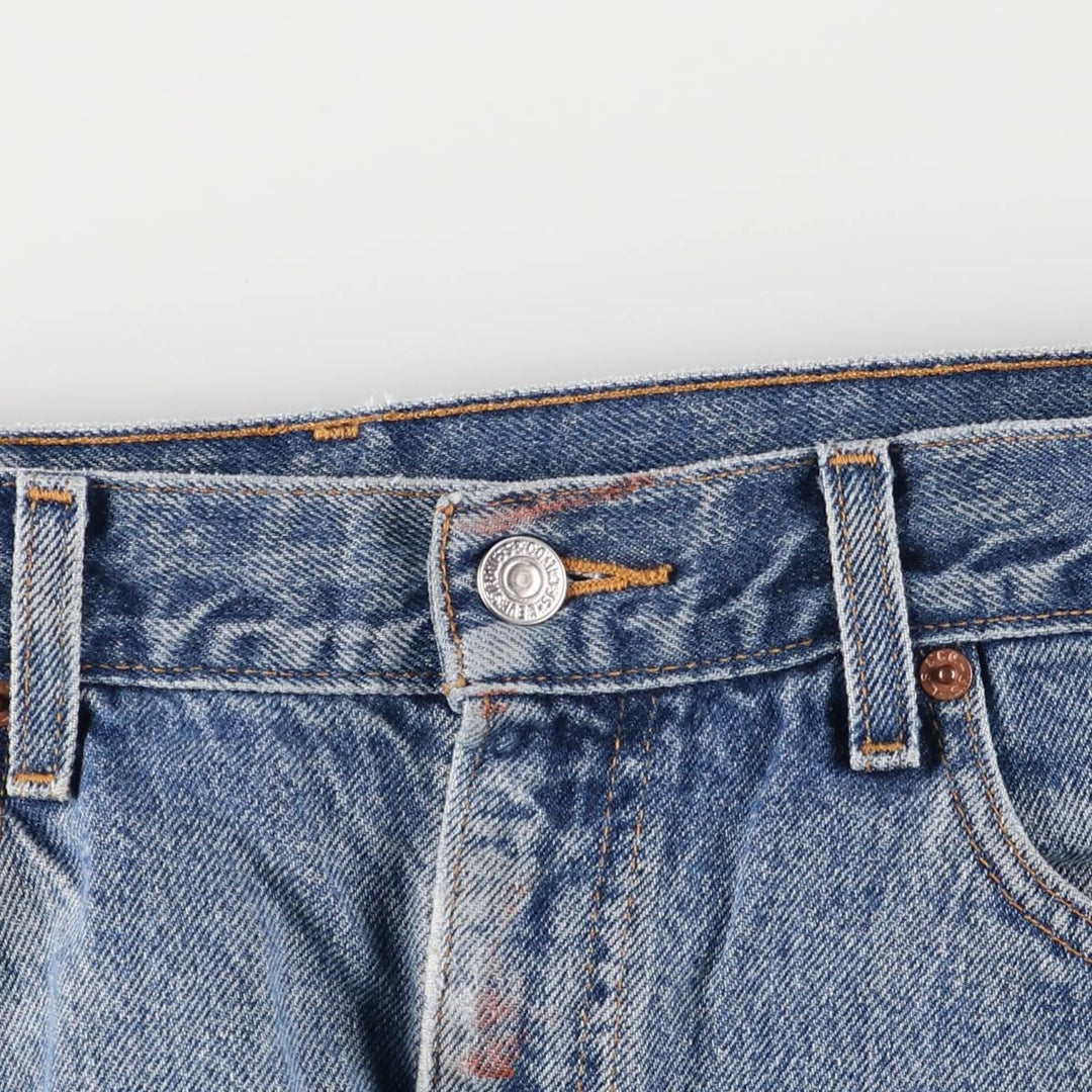 00'S Levi's 505 REGULAR FIT tapered denim pants for men, size w34 cotton blue type Vintage Second Hand