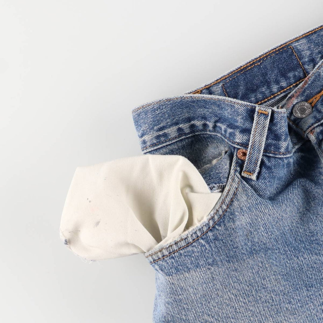 00'S Levi's 505 REGULAR FIT tapered denim pants for men, size w34 cotton blue type Vintage Second Hand
