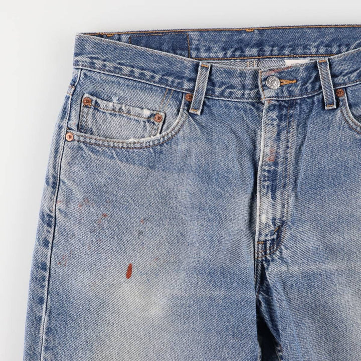 00'S Levi's 505 REGULAR FIT tapered denim pants for men, size w34 cotton blue type Vintage Second Hand