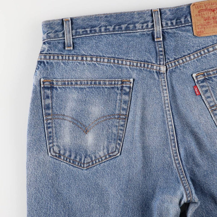 00'S Levi's 505 REGULAR FIT tapered denim pants for men, size w34 cotton blue type Vintage Second Hand