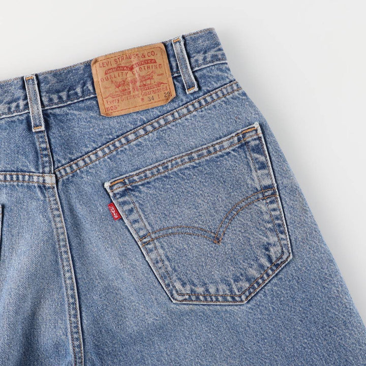 00'S Levi's 505 REGULAR FIT tapered denim pants for men, size w34 cotton blue type Vintage Second Hand