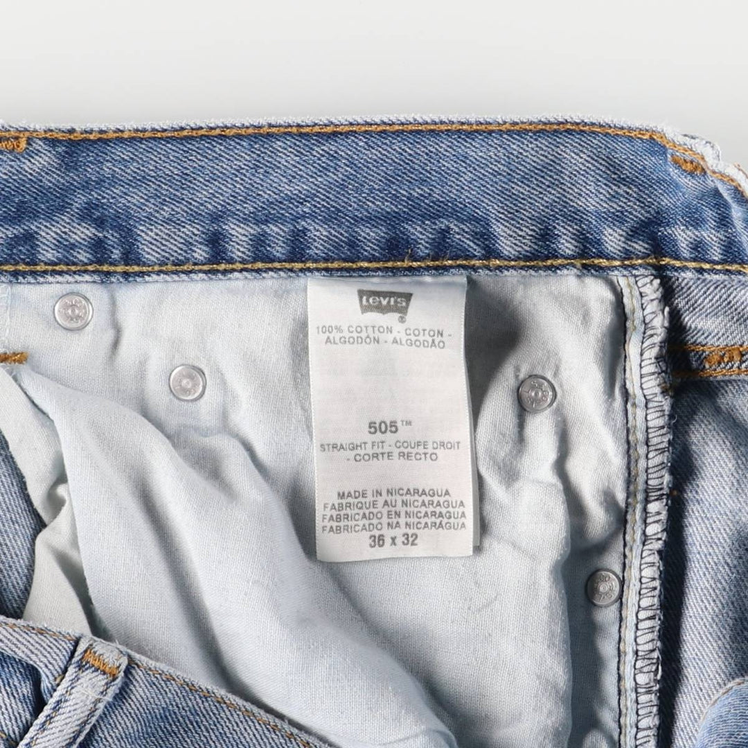Levi's 505 STRAIGHT FIT tapered denim pants for men, size w37 cotton blue type Vintage Second Hand