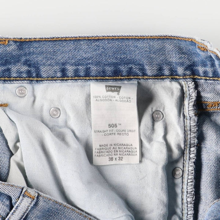 Levi's 505 STRAIGHT FIT tapered denim pants for men, size w37 cotton blue type Vintage Second Hand