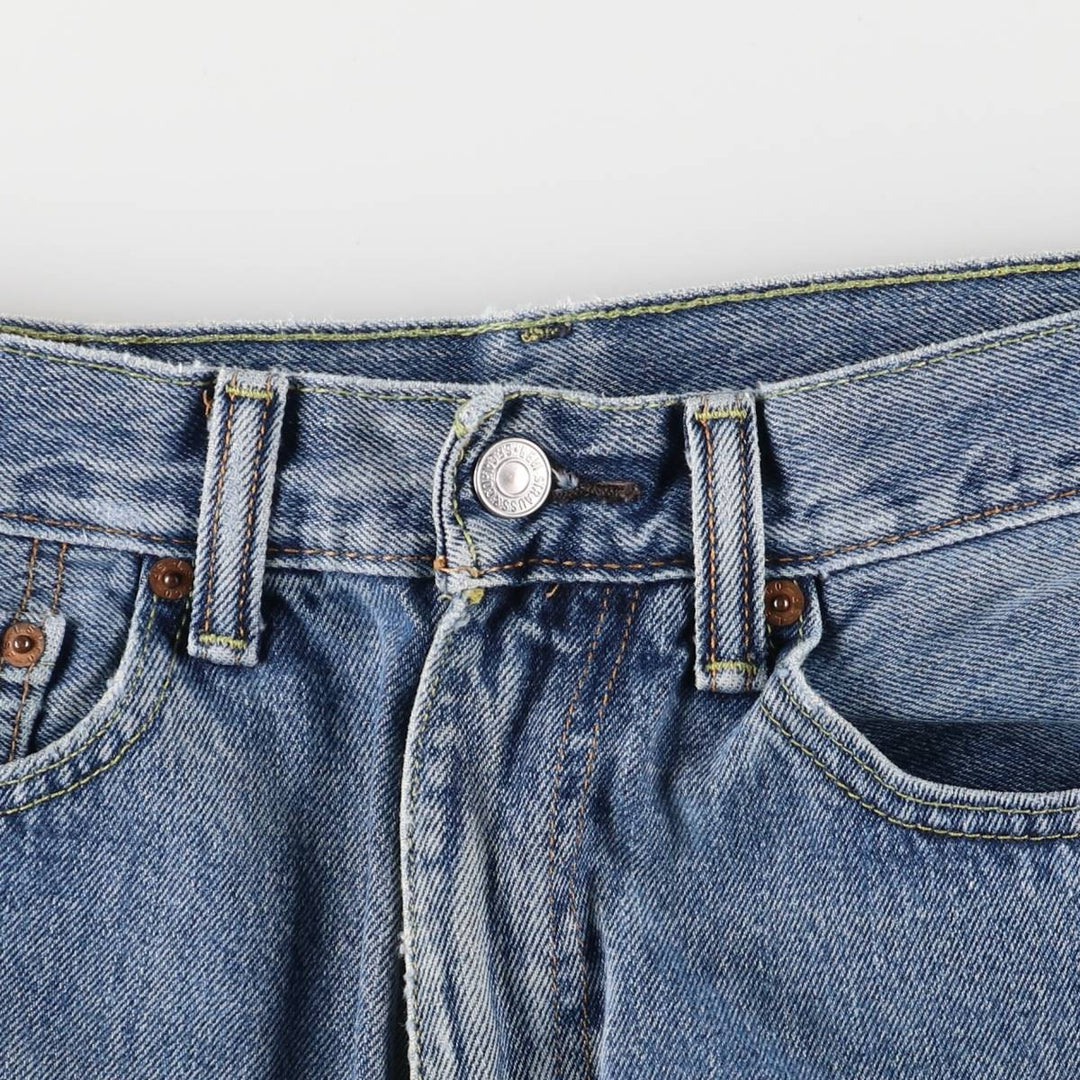 Levi's 505 tapered denim pants for men, size W33 cotton blue type Vintage Second Hand
