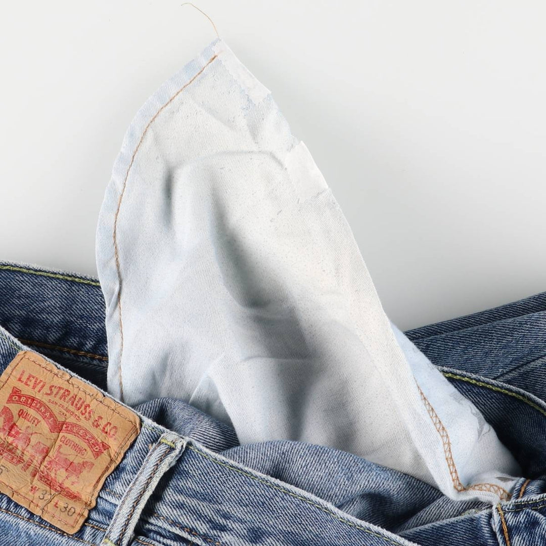 Levi's 505 tapered denim pants for men, size W33 cotton blue type Vintage Second Hand