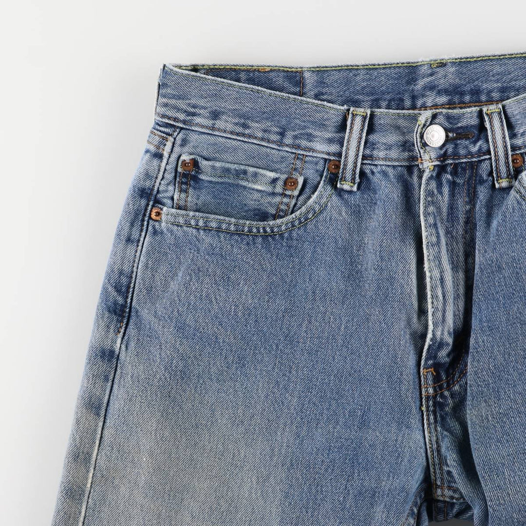 Levi's 505 tapered denim pants for men, size W33 cotton blue type Vintage Second Hand
