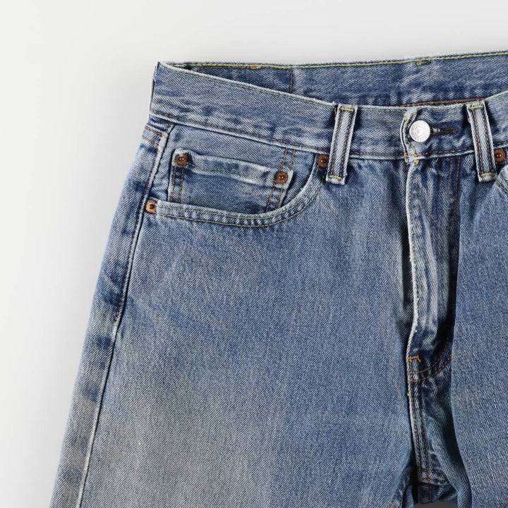 Levi's 505 tapered denim pants for men, size W33 cotton blue type Vintage Second Hand