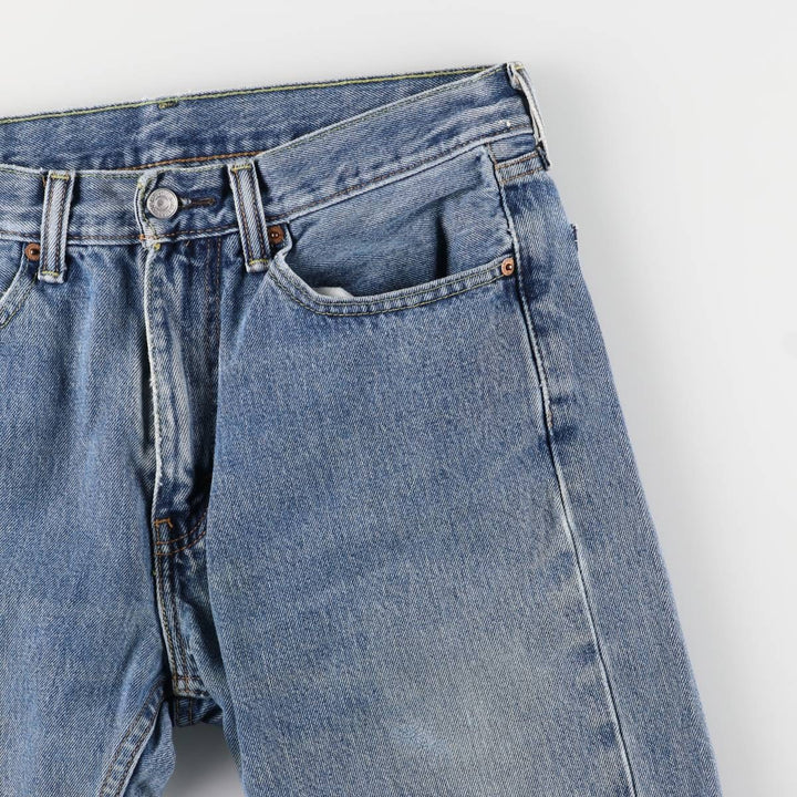 Levi's 505 tapered denim pants for men, size W33 cotton blue type Vintage Second Hand