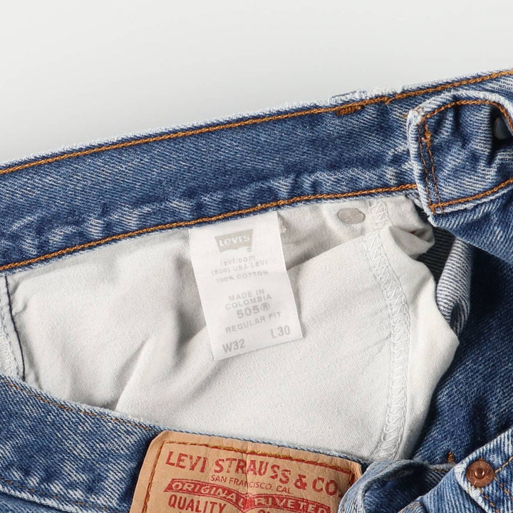 Levi's 505 REGULAR FIT tapered denim pants for men, size w32 cotton blue type Vintage Second Hand