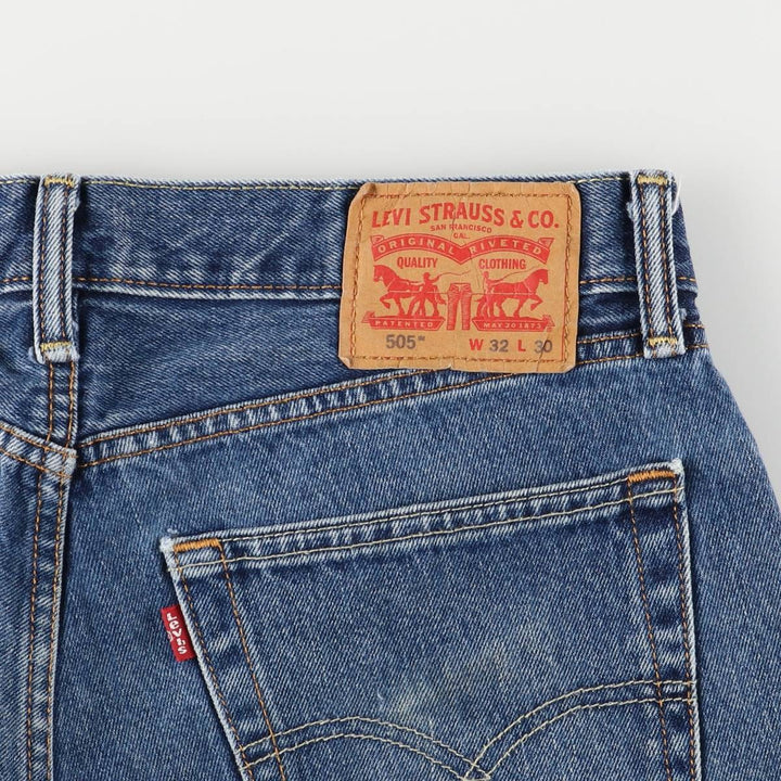 Levi's 505 tapered denim pants for men, size W33 cotton blue type Vintage Second Hand