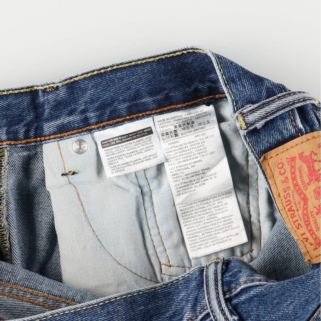 Levi's 505 tapered denim pants for men, size W33 cotton blue type Vintage Second Hand