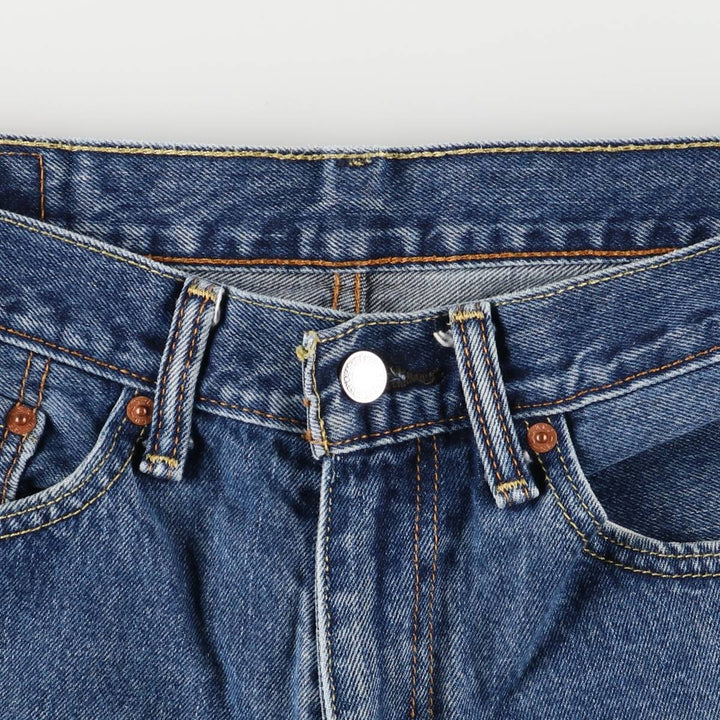 Levi's 505 tapered denim pants for men, size W33 cotton blue type Vintage Second Hand