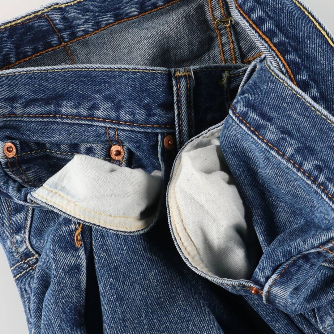 Levi's 505 tapered denim pants for men, size W33 cotton blue type Vintage Second Hand