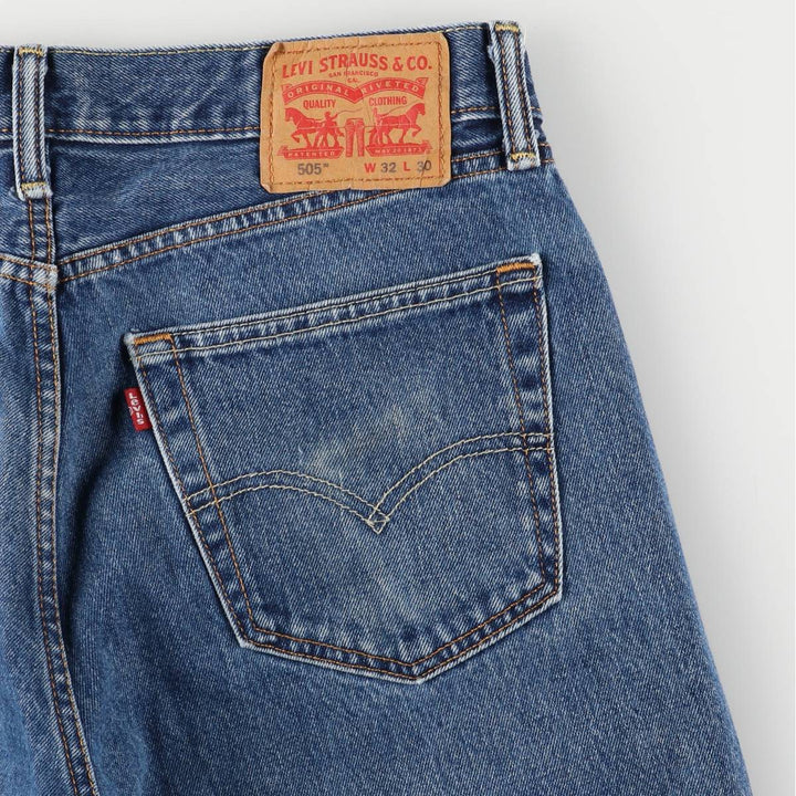 Levi's 505 tapered denim pants for men, size W33 cotton blue type Vintage Second Hand