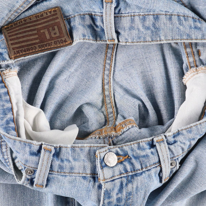 Ralph Lauren POLO JEANS COMPANY SATURDAY JEAN Straight denim pants for women, size L (w30) cotton Blue type light blue Vintage Second Hand