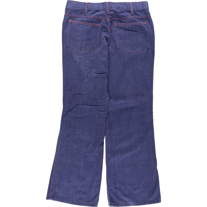 Vintage flare cut denim pants for women, size L (w30) unclear blue type Vintage Second Hand