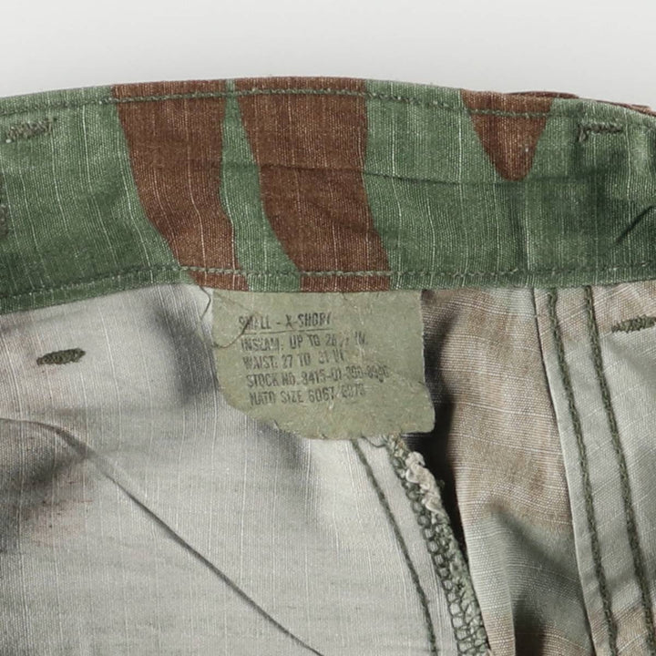 90'S US Military Camouflage Woodland Camo Military Cargo Pants, Made in USA, Small-X Short, Men's, Size W30, Vintage Nylon Khaki type Vintage Second Hand