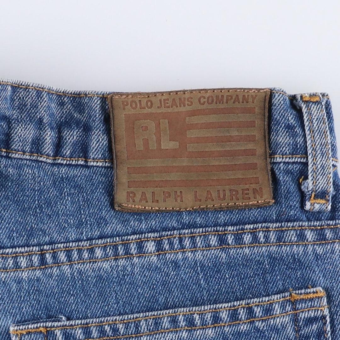 Ralph Lauren POLO JEANS COMPANY BOOTCUT JEAN Flared cut denim pants Women's L (w29) equivalent cotton blue type Vintage Second Hand