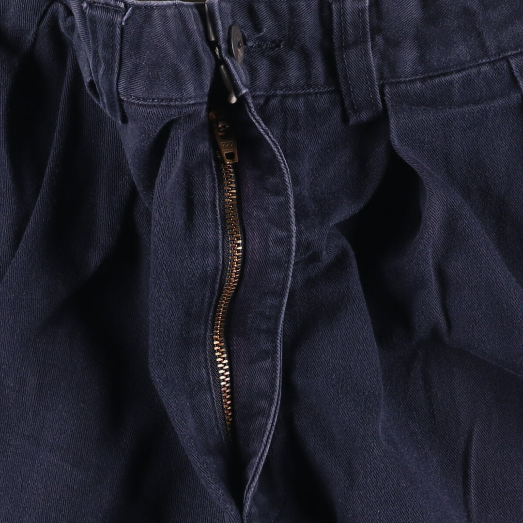 Ralph Lauren Polo Ralph Lauren Two-pleat Chino Shorts Shorts Women's L (w28) cotton navy blue type Vintage Second Hand