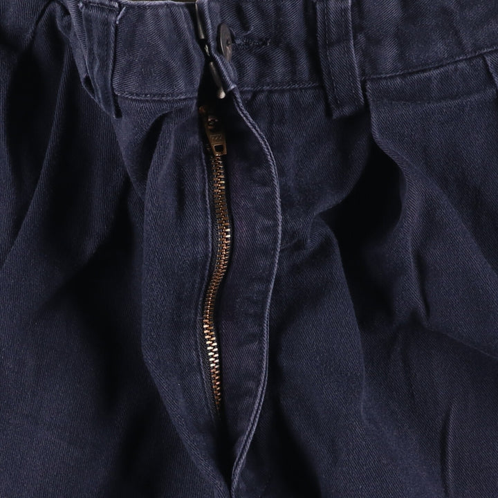 Ralph Lauren Polo Ralph Lauren Two-pleat Chino Shorts Shorts Women's L (w28) cotton navy blue type Vintage Second Hand