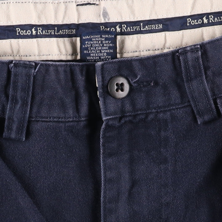 Ralph Lauren Polo Ralph Lauren Two-pleat Chino Shorts Shorts Women's L (w28) cotton navy blue type Vintage Second Hand