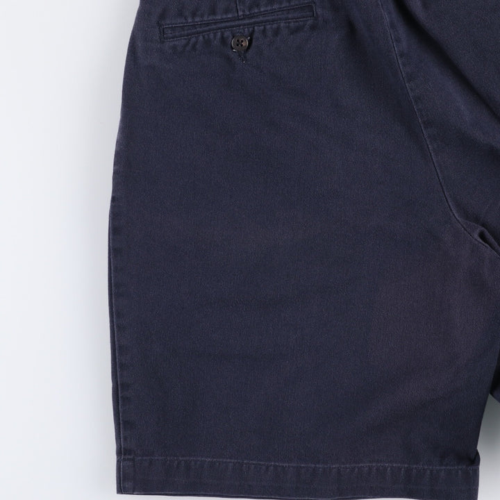 Ralph Lauren Polo Ralph Lauren Two-pleat Chino Shorts Shorts Women's L (w28) cotton navy blue type Vintage Second Hand