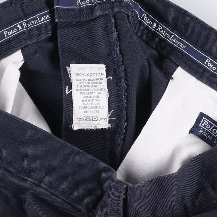 Ralph Lauren Polo Ralph Lauren Two-pleat Chino Shorts Shorts Women's L (w28) cotton navy blue type Vintage Second Hand