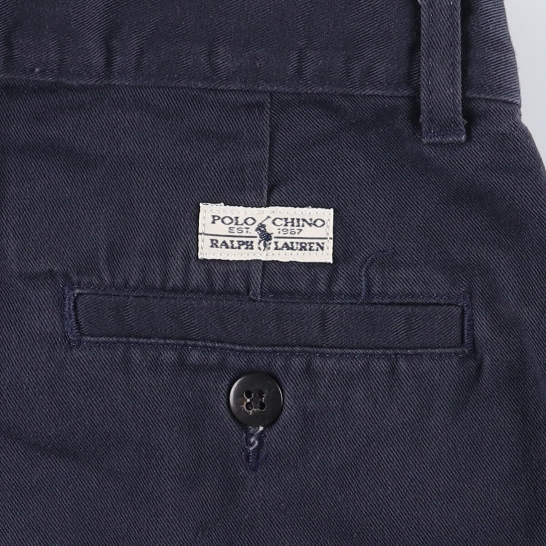 Ralph Lauren Polo Ralph Lauren Two-pleat Chino Shorts Shorts Women's L (w28) cotton navy blue type Vintage Second Hand