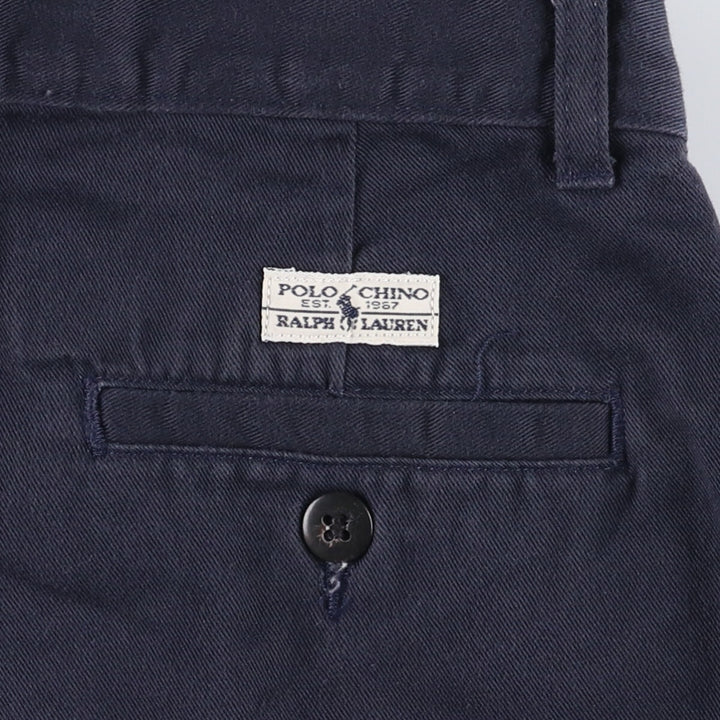 Ralph Lauren Polo Ralph Lauren Two-pleat Chino Shorts Shorts Women's L (w28) cotton navy blue type Vintage Second Hand