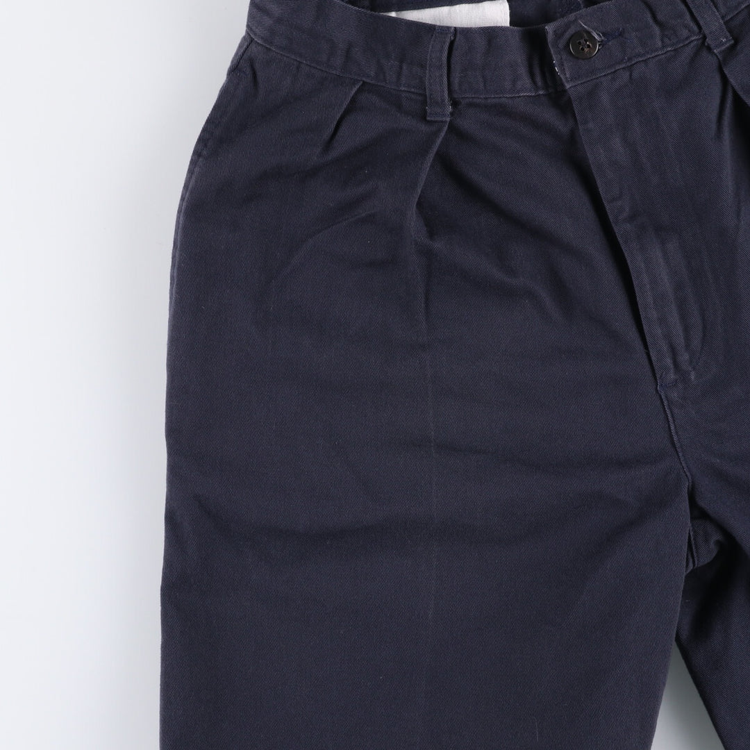 Ralph Lauren Polo Ralph Lauren Two-pleat Chino Shorts Shorts Women's L (w28) cotton navy blue type Vintage Second Hand