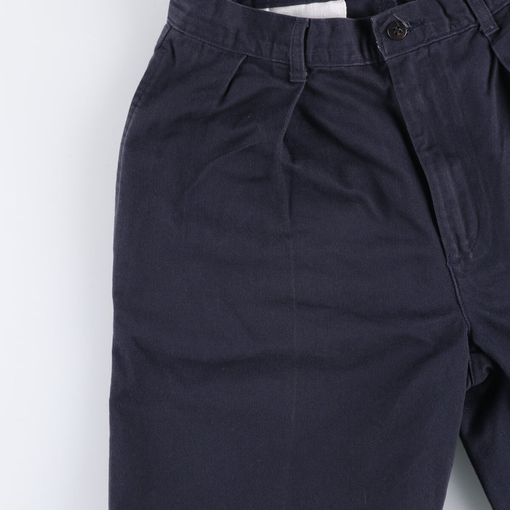 Ralph Lauren Polo Ralph Lauren Two-pleat Chino Shorts Shorts Women's L (w28) cotton navy blue type Vintage Second Hand