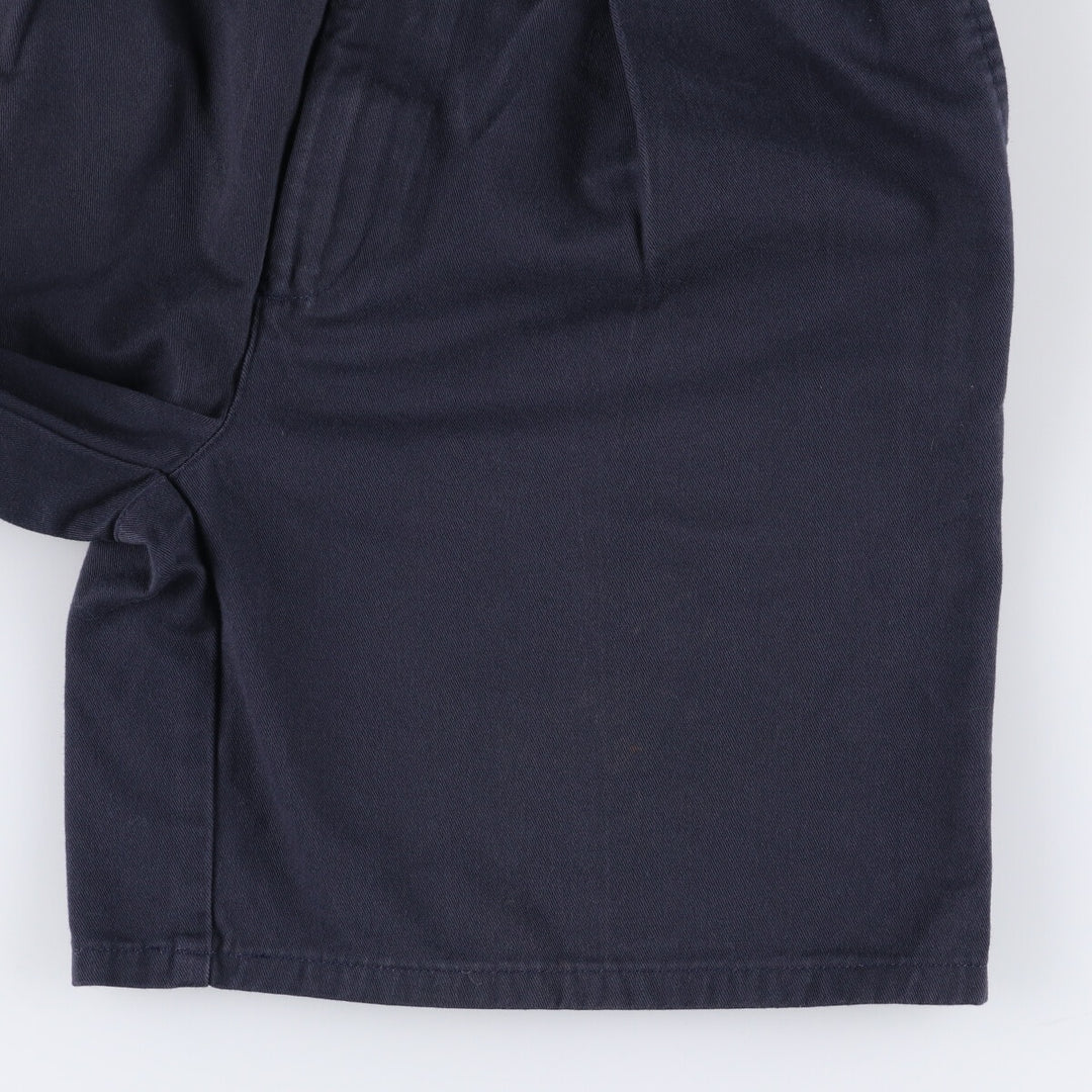 Ralph Lauren Polo Ralph Lauren Two-pleat Chino Shorts Shorts Women's L (w28) cotton navy blue type Vintage Second Hand