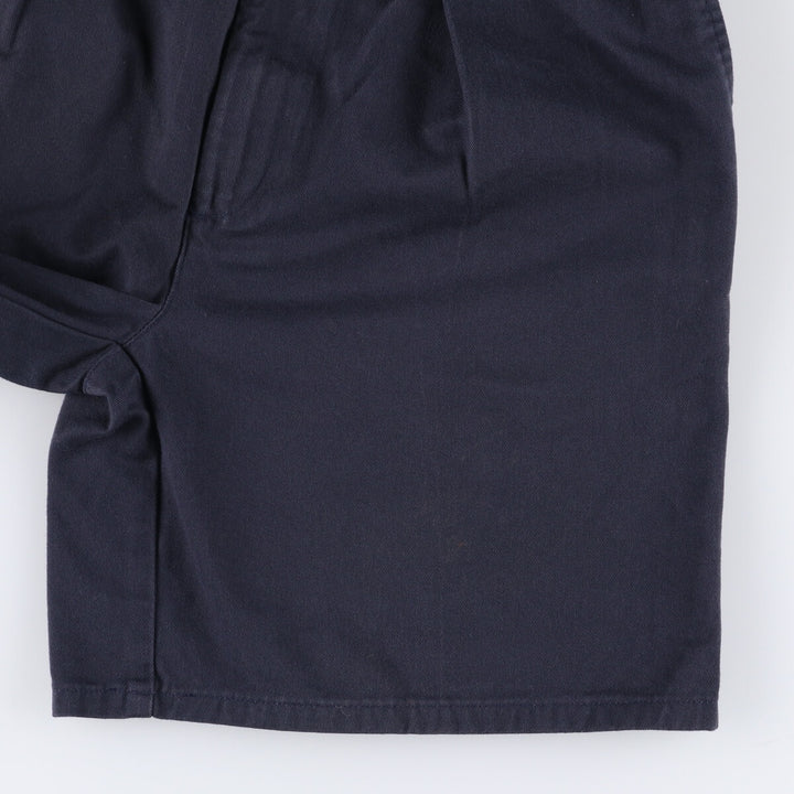 Ralph Lauren Polo Ralph Lauren Two-pleat Chino Shorts Shorts Women's L (w28) cotton navy blue type Vintage Second Hand