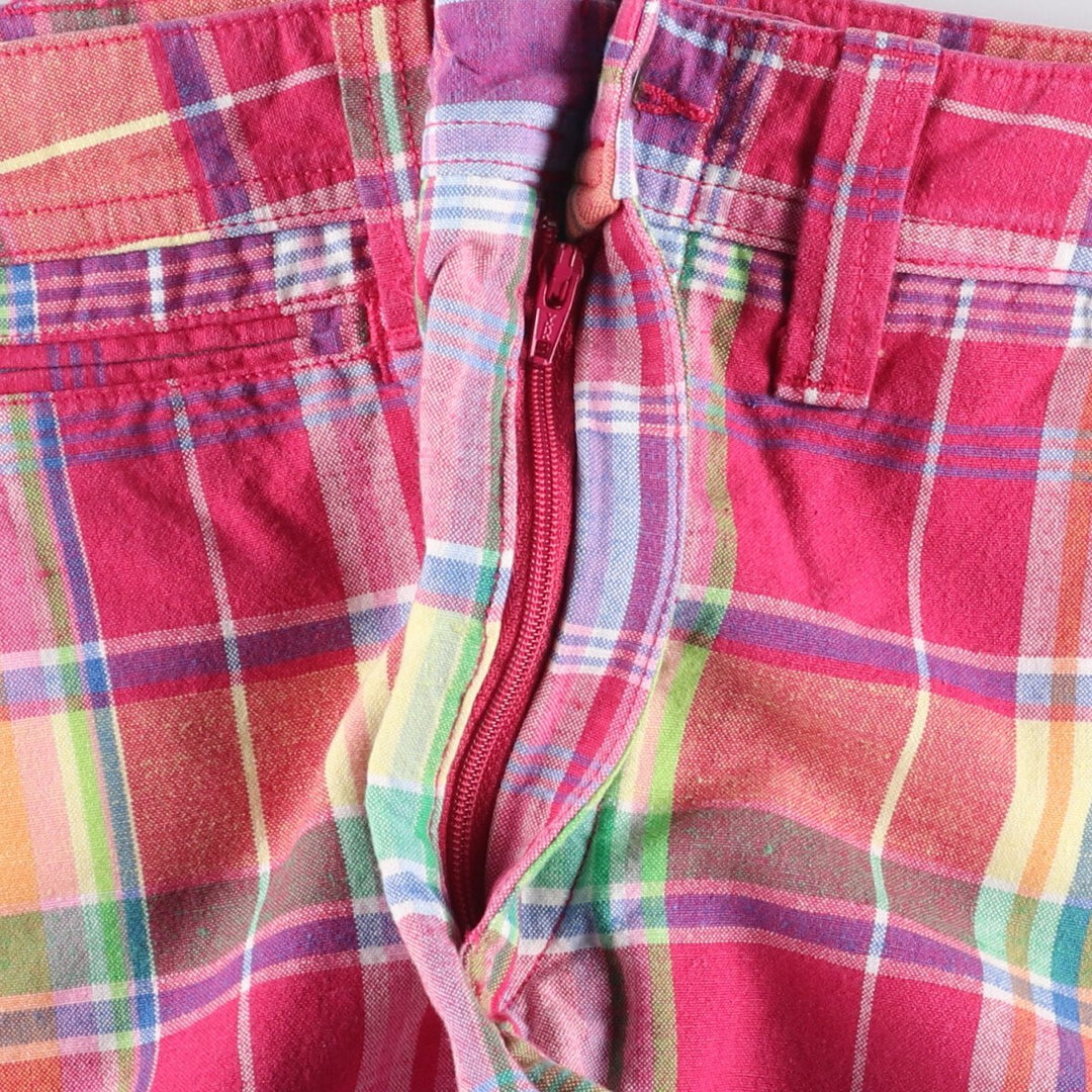 Ralph Lauren POLO RALPH LAUREN Madras check cotton shorts, short pants, men's W32 equivalent cotton pink type Vintage Second Hand
