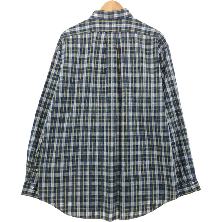 Ralph Lauren Seersucker Long Sleeve Button-Down Check Shirt, Men's XL cotton white type Vintage Second Hand