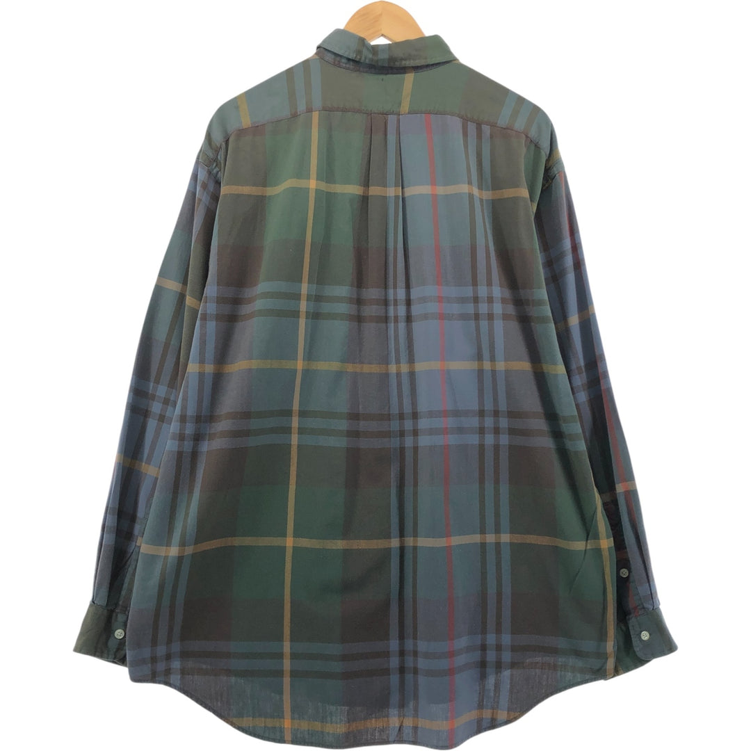 Ralph Lauren TILDEN long sleeve button down check shirt, men's size XL cotton multicolor Vintage Second Hand