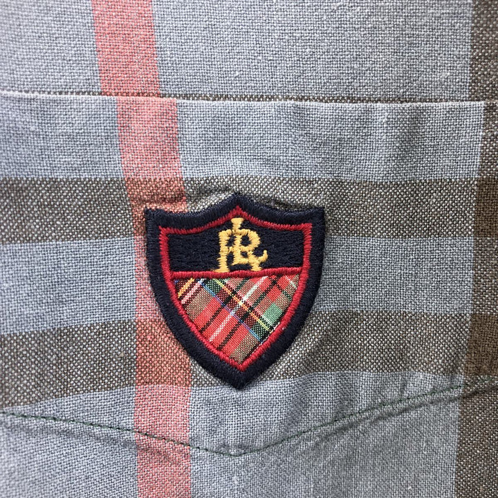 Ralph Lauren TILDEN long sleeve button down check shirt, men's size XL cotton multicolor Vintage Second Hand