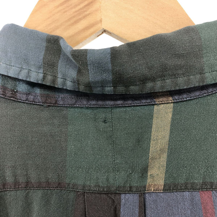 Ralph Lauren TILDEN long sleeve button down check shirt, men's size XL cotton multicolor Vintage Second Hand