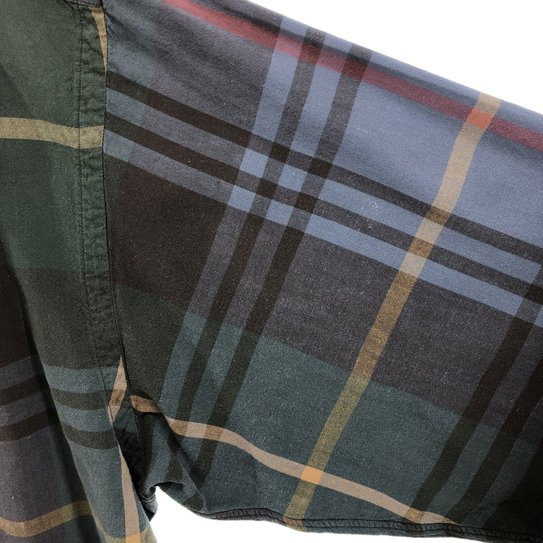 Ralph Lauren TILDEN long sleeve button down check shirt, men's size XL cotton multicolor Vintage Second Hand