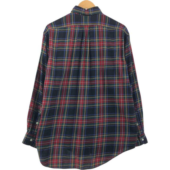 Ralph Lauren BLAKE Tartan Check Long Sleeve Button-Down Check Shirt, Men's Size M cotton red type Vintage Second Hand