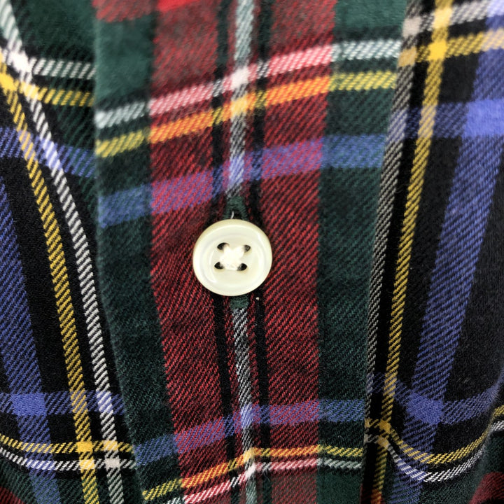 Ralph Lauren BLAKE Tartan Check Long Sleeve Button-Down Check Shirt, Men's Size M cotton red type Vintage Second Hand