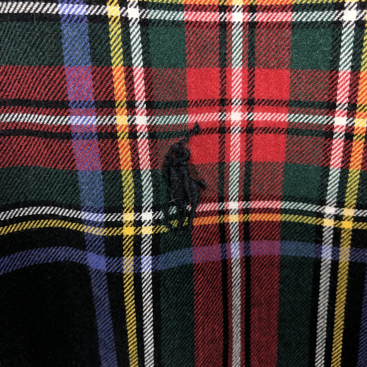 Ralph Lauren BLAKE Tartan Check Long Sleeve Button-Down Check Shirt, Men's Size M cotton red type Vintage Second Hand