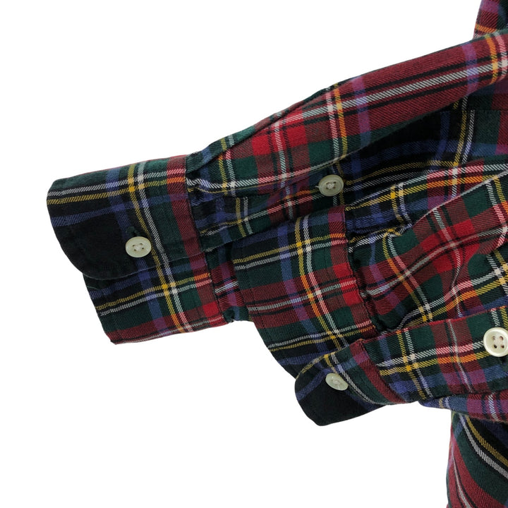 Ralph Lauren BLAKE Tartan Check Long Sleeve Button-Down Check Shirt, Men's Size M cotton red type Vintage Second Hand