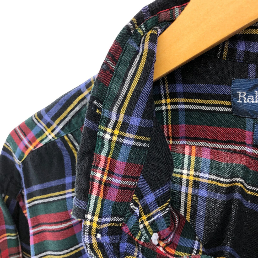 Ralph Lauren BLAKE Tartan Check Long Sleeve Button-Down Check Shirt, Men's Size M cotton red type Vintage Second Hand