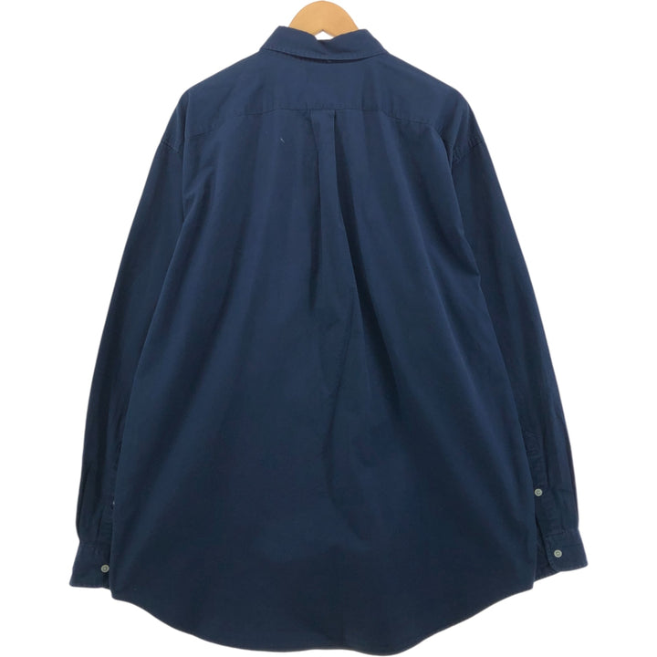 Ralph Lauren long sleeve button down shirt, men's XL size cotton Navy blue Vintage Second Hand