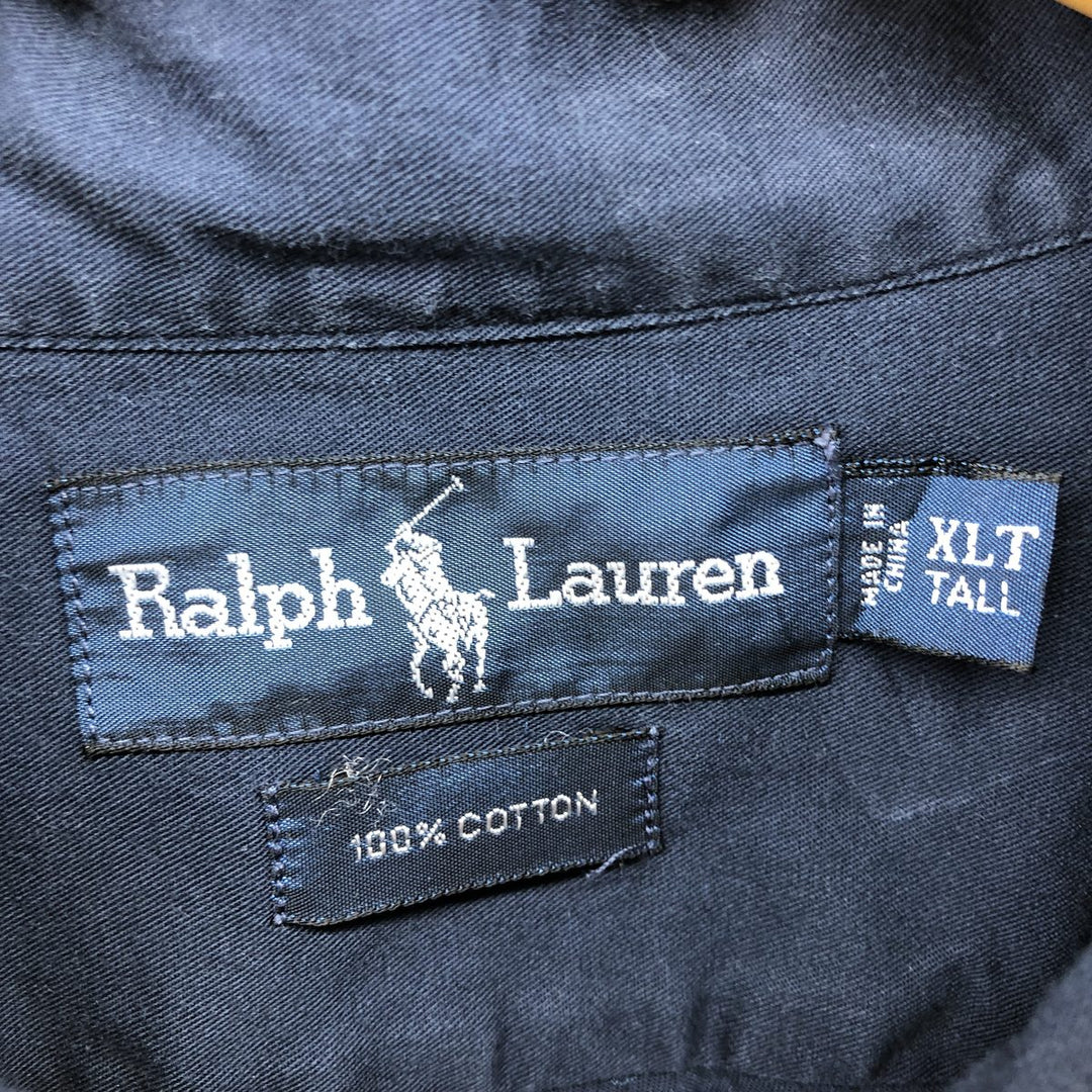 Ralph Lauren long sleeve button down shirt, men's XL size cotton Navy blue Vintage Second Hand